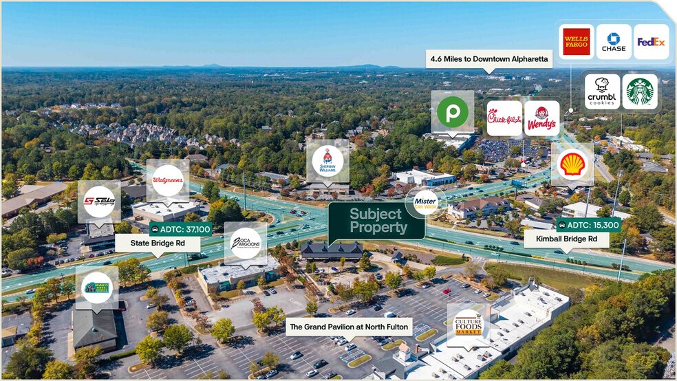 11110 State Bridge Rd, Johns Creek, GA à vendre - Aérien - Image 2 de 3