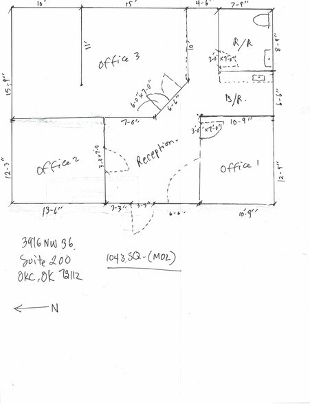 3916 NW 36th St, Oklahoma City, OK à louer - Plan d’étage - Image 3 de 7