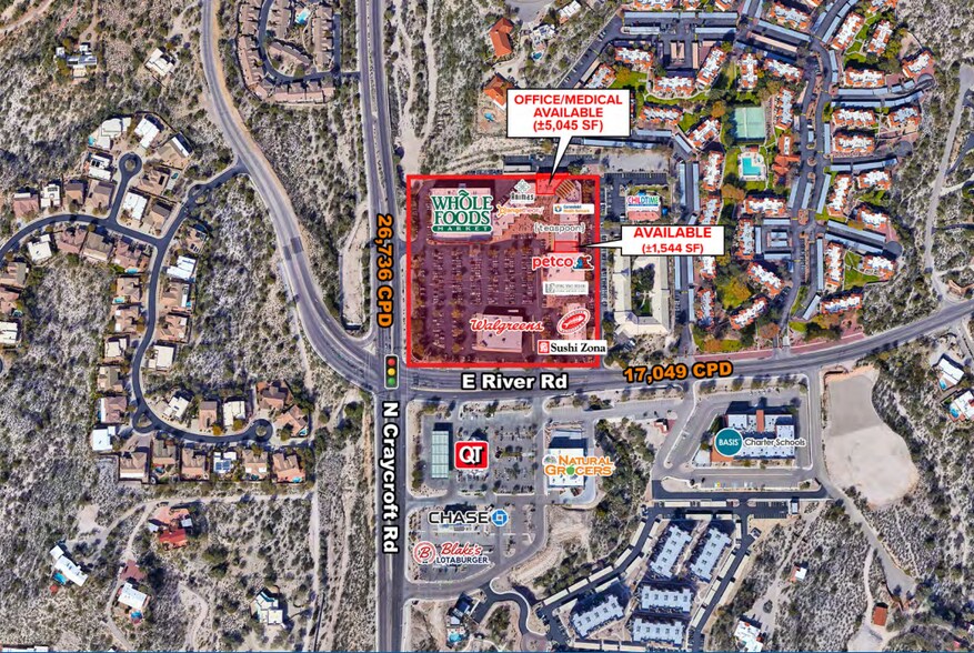 5555-5635 E River Rd, Tucson, AZ à louer - Photo du bâtiment - Image 2 de 5