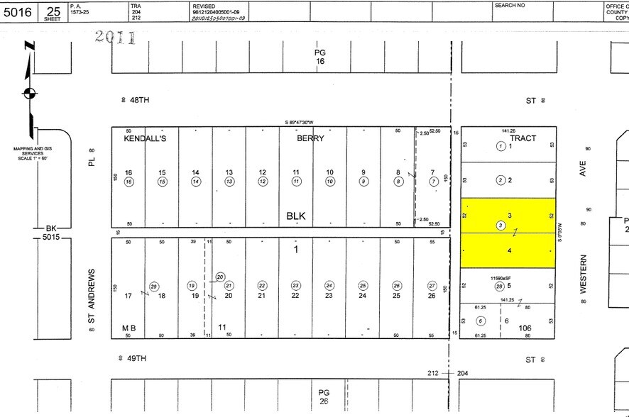 4813-4819 S Western Ave, Los Angeles, CA à vendre - Plan cadastral - Image 2 de 2