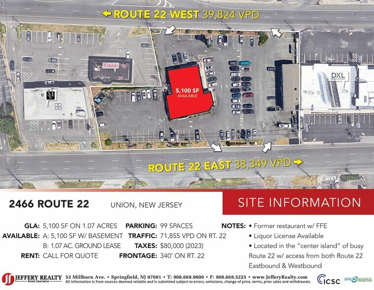 2466 Route 22, Union Township, NJ à louer - Aérien - Image 2 de 5