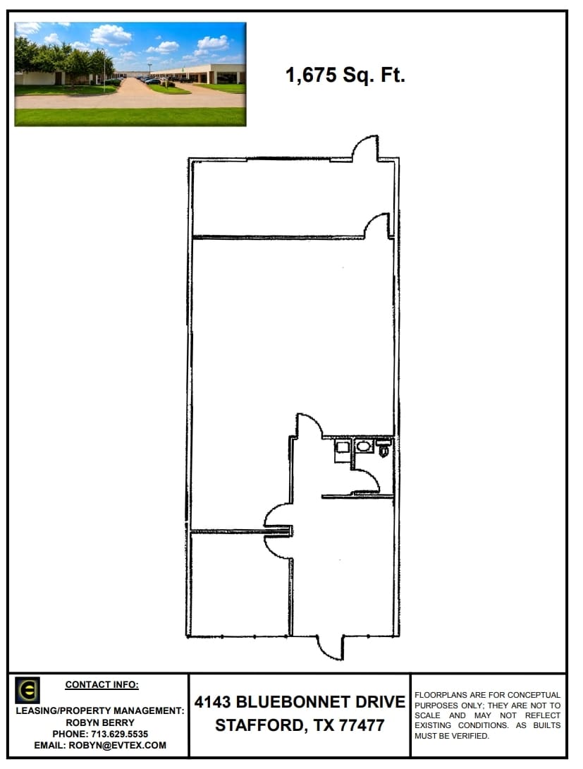 4133-4185 Bluebonnet Dr, Stafford, TX à louer Plan d’étage- Image 1 de 1