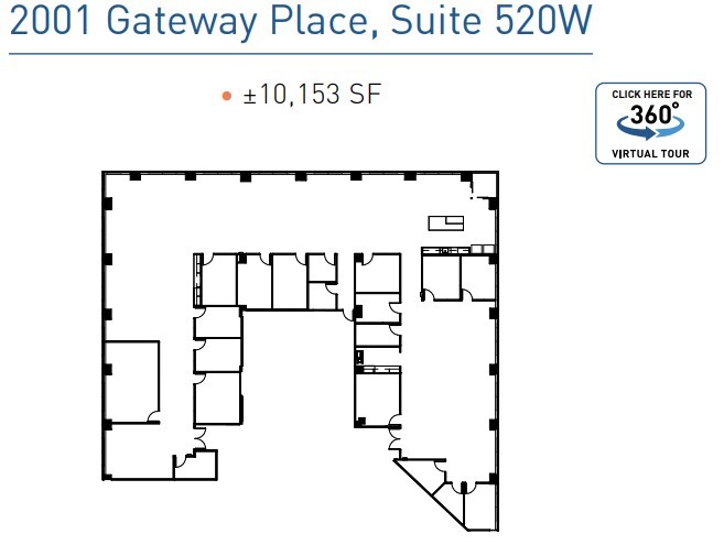 2001 Gateway Pl, San Jose, CA à louer Plan d’étage- Image 1 de 1