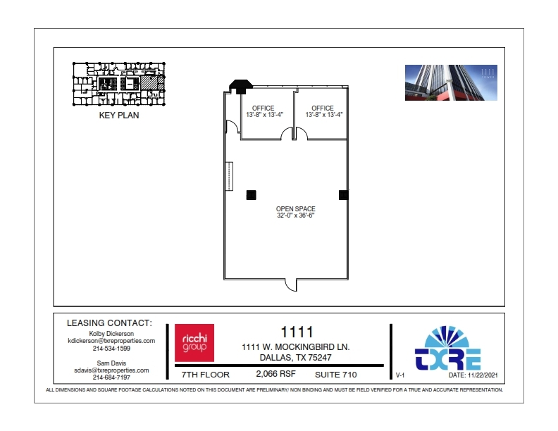 1111 W Mockingbird Ln, Dallas, TX à louer Plan d’étage- Image 1 de 1