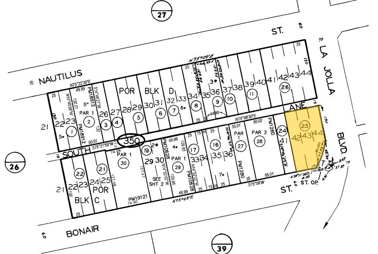 6800-6830 La Jolla Blvd, San Diego, CA for lease - Plat Map - Image 3 of 5