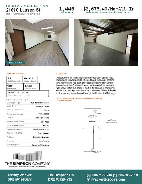 21610 Lassen St, Chatsworth, CA à louer - Photo du bâtiment - Image 3 de 7