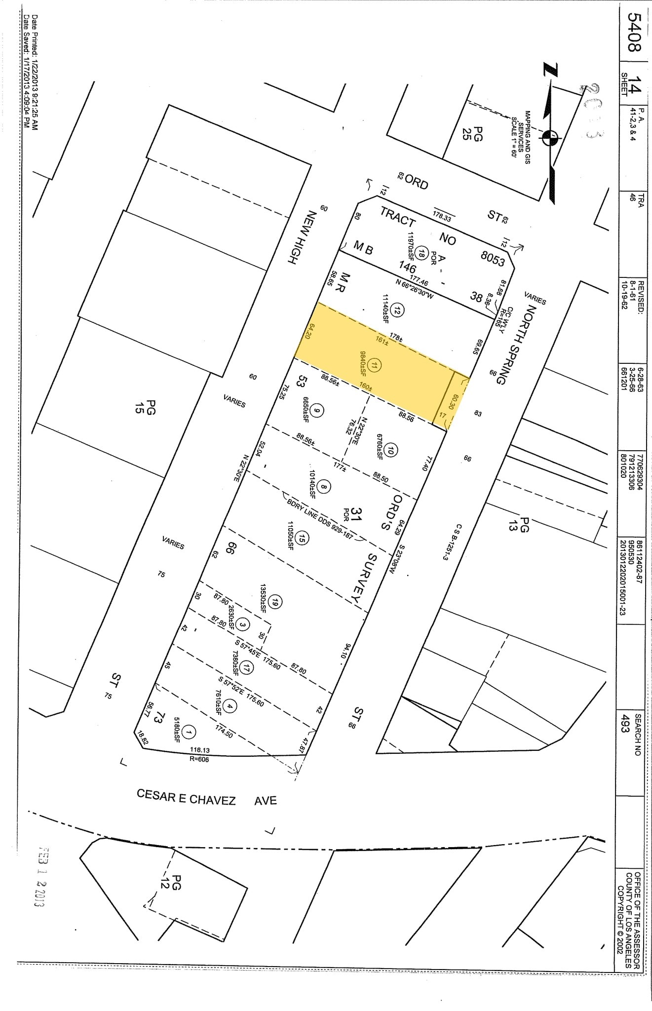 675 N Spring St, Los Angeles, CA à vendre Plan cadastral- Image 1 de 2