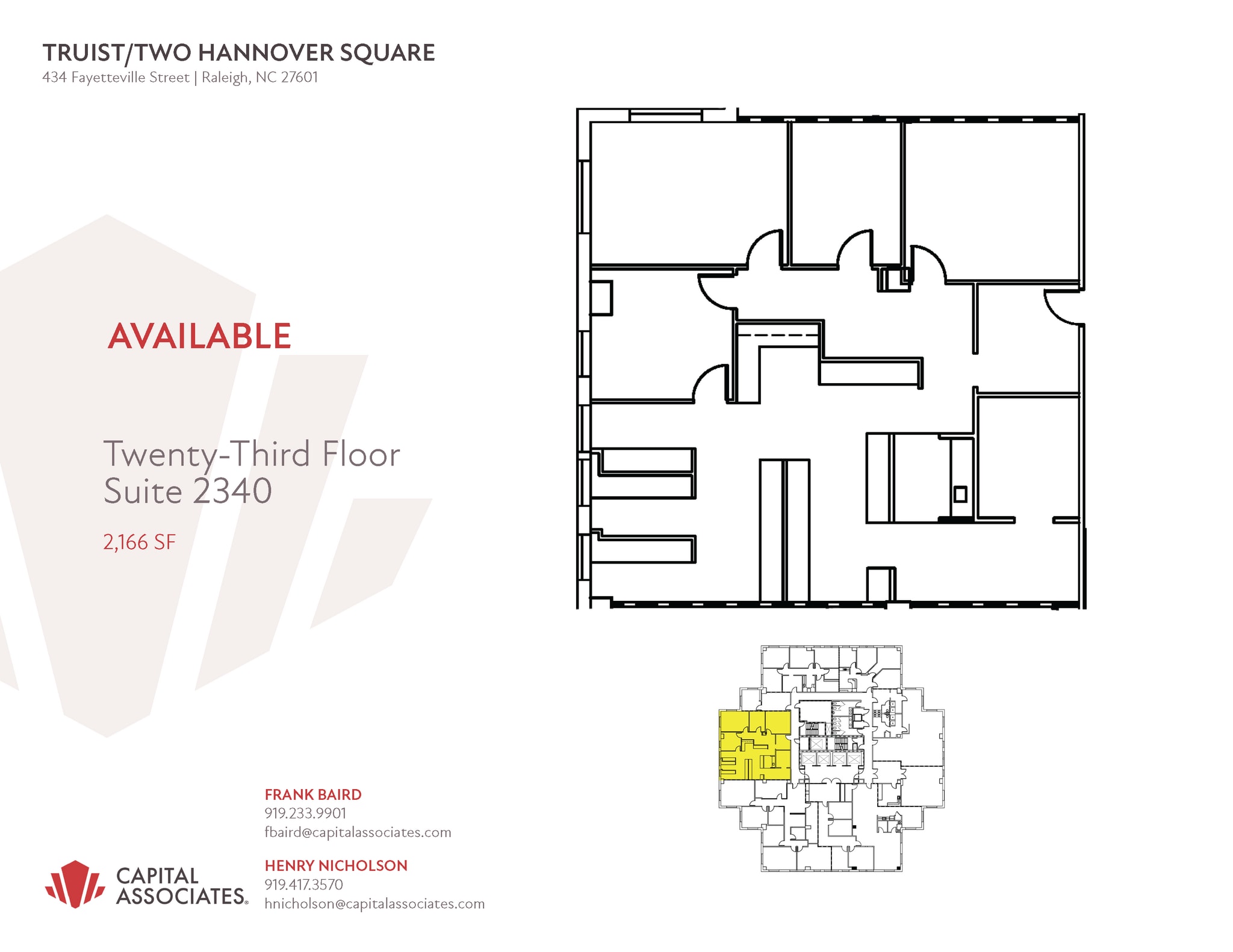 434 Fayetteville St, Raleigh, NC à louer Plan d’étage- Image 1 de 1