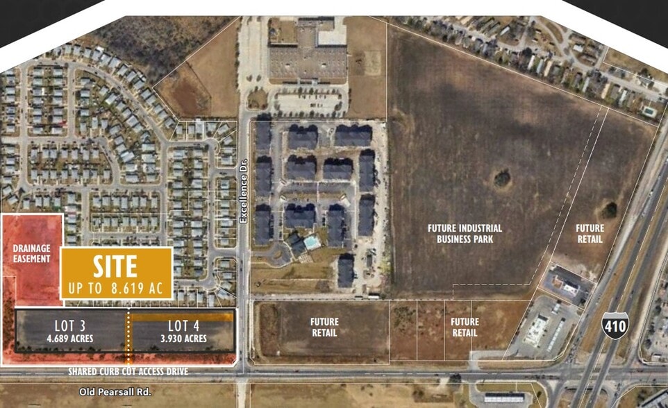 Old Pearsall Rd & SW Loop 410, San Antonio, TX à vendre - Aérien - Image 3 de 4