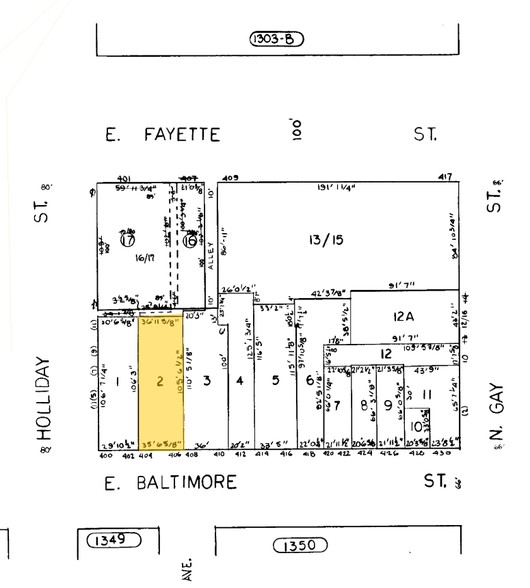 404 E Baltimore St, Baltimore, MD à vendre - Plan cadastral - Image 2 de 33