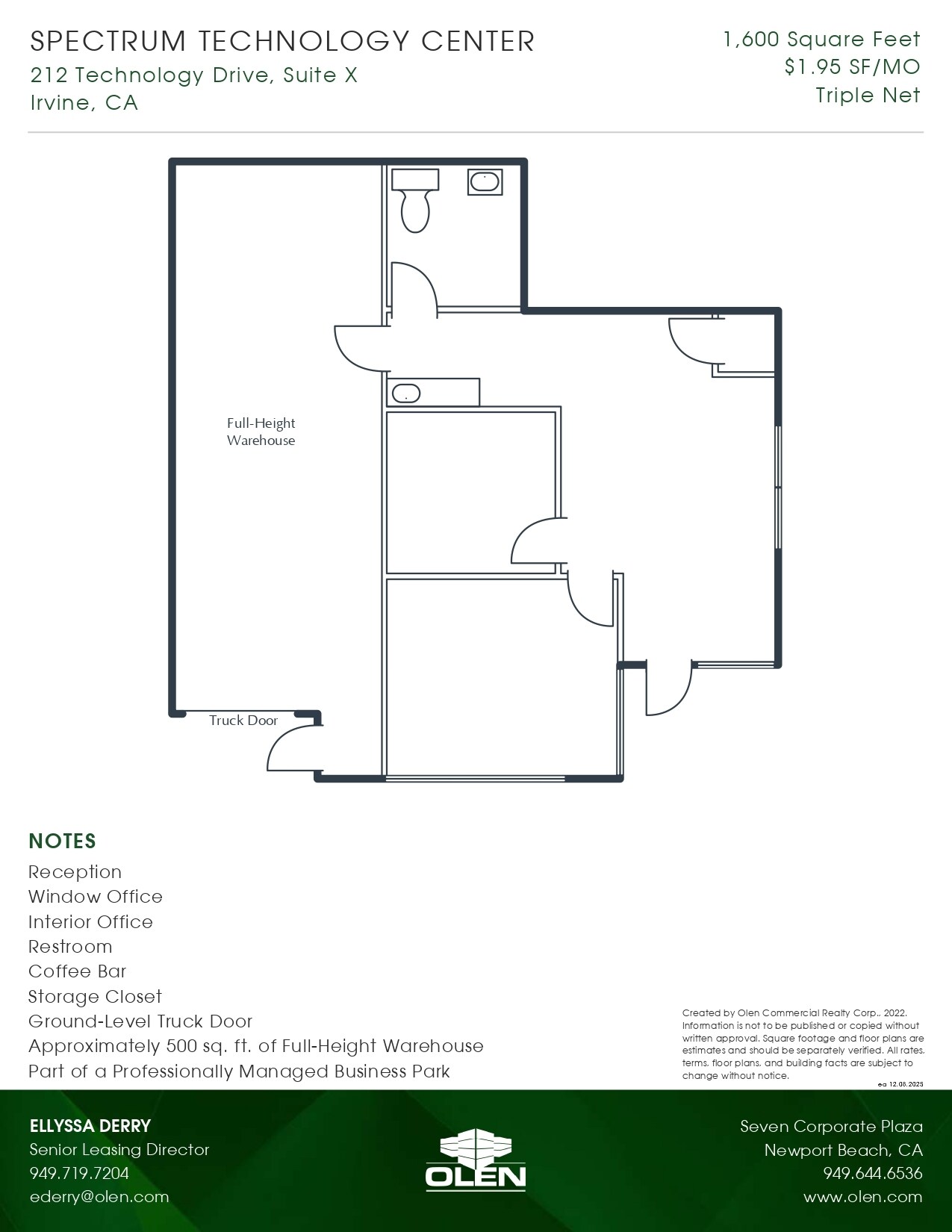 212 Technology Dr, Irvine, CA à louer Plan d’étage- Image 1 de 1