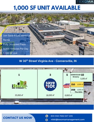 Plus de détails pour 206 W 30th St, Connersville, IN - Commerce de détail à louer