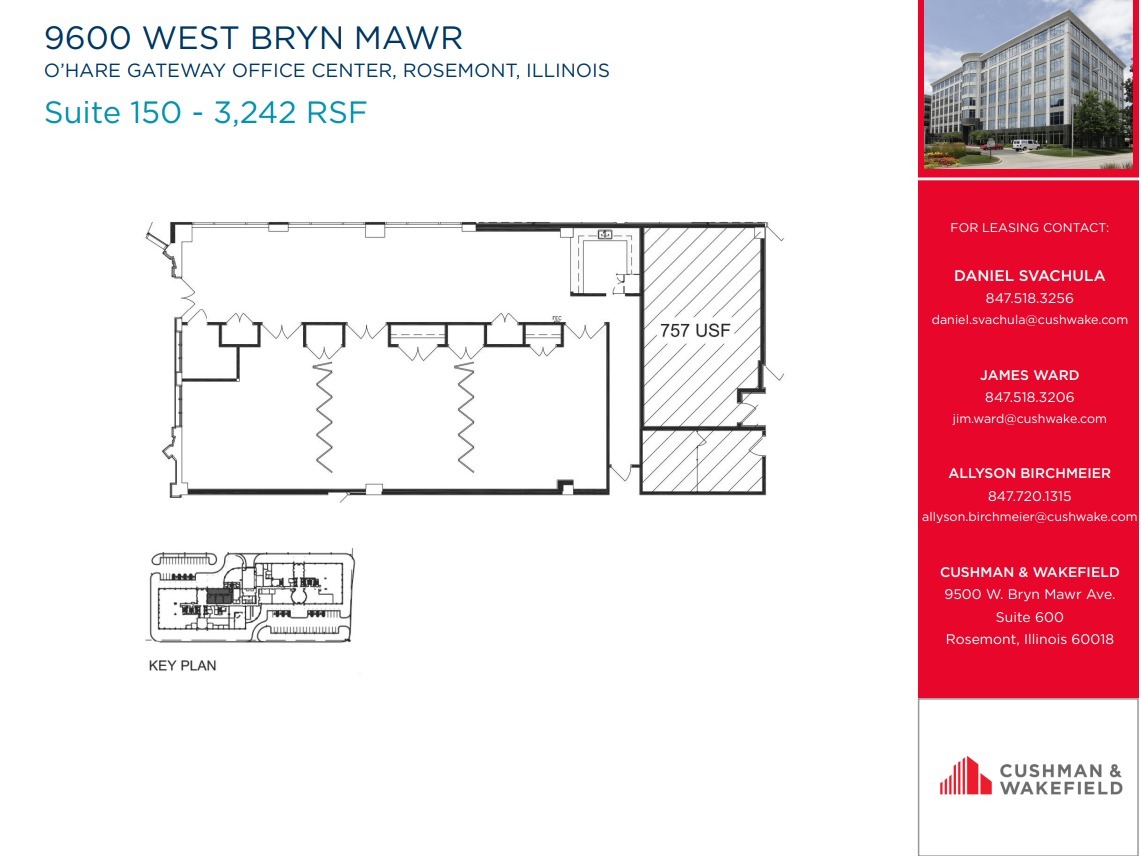 9600 W Bryn Mawr Ave, Rosemont, IL à louer Plan d’étage- Image 1 de 1