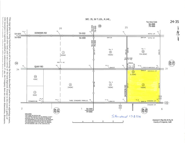 Titsworth Rd., Brawley, CA for sale - Plat Map - Image 1 of 1