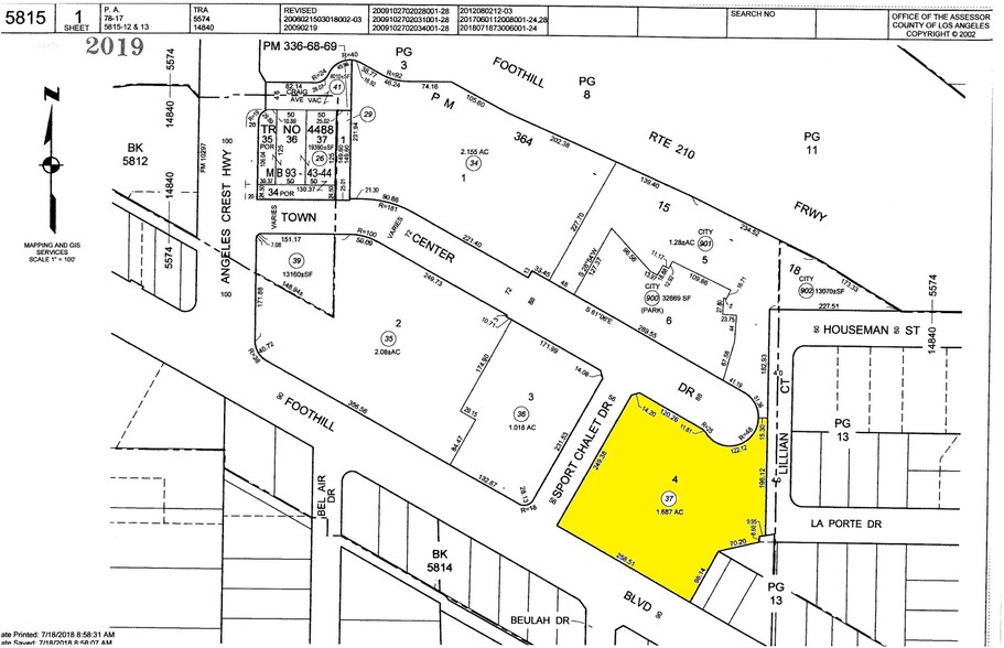 935-965 Foothill Blvd, La Canada, CA à louer - Plan cadastral - Image 3 de 3
