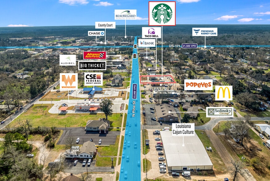 417 N Pine St, Deridder, LA à vendre - Photo du bâtiment - Image 3 de 4