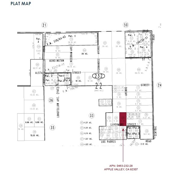 Hawthorne Rd & Somis Ave, Apple Valley, CA for sale - Plat Map - Image 2 of 2