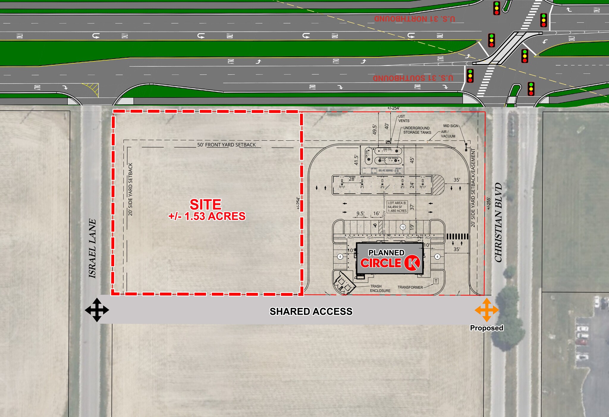 US 31 & Israel Ln, Franklin, IN for sale Site Plan- Image 1 of 2