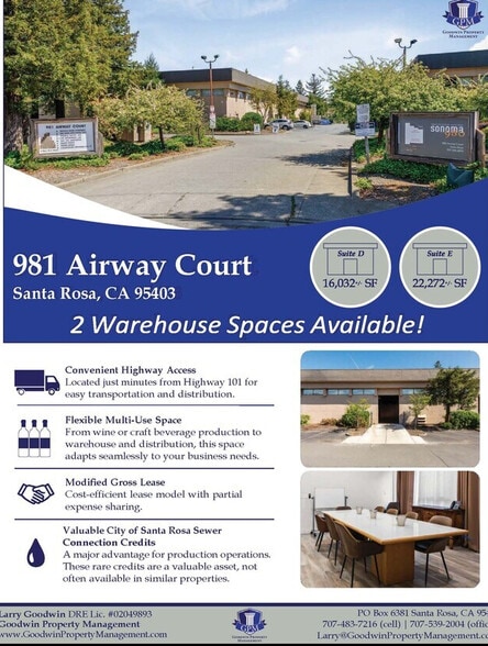 981 Airway Ct, Santa Rosa, CA for lease - Building Photo - Image 2 of 2