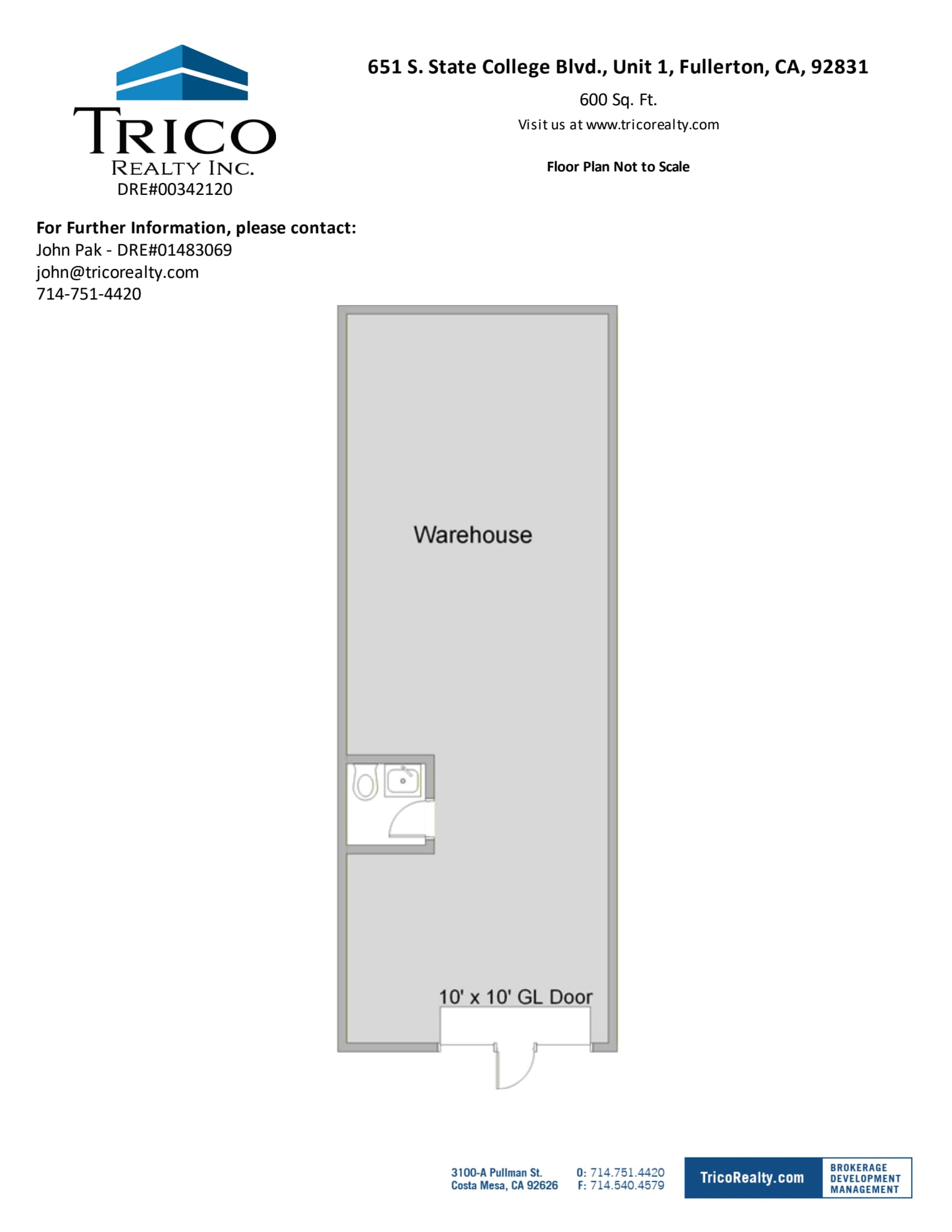 667-759 S State College Blvd, Fullerton, CA à louer Plan d’étage- Image 1 de 1