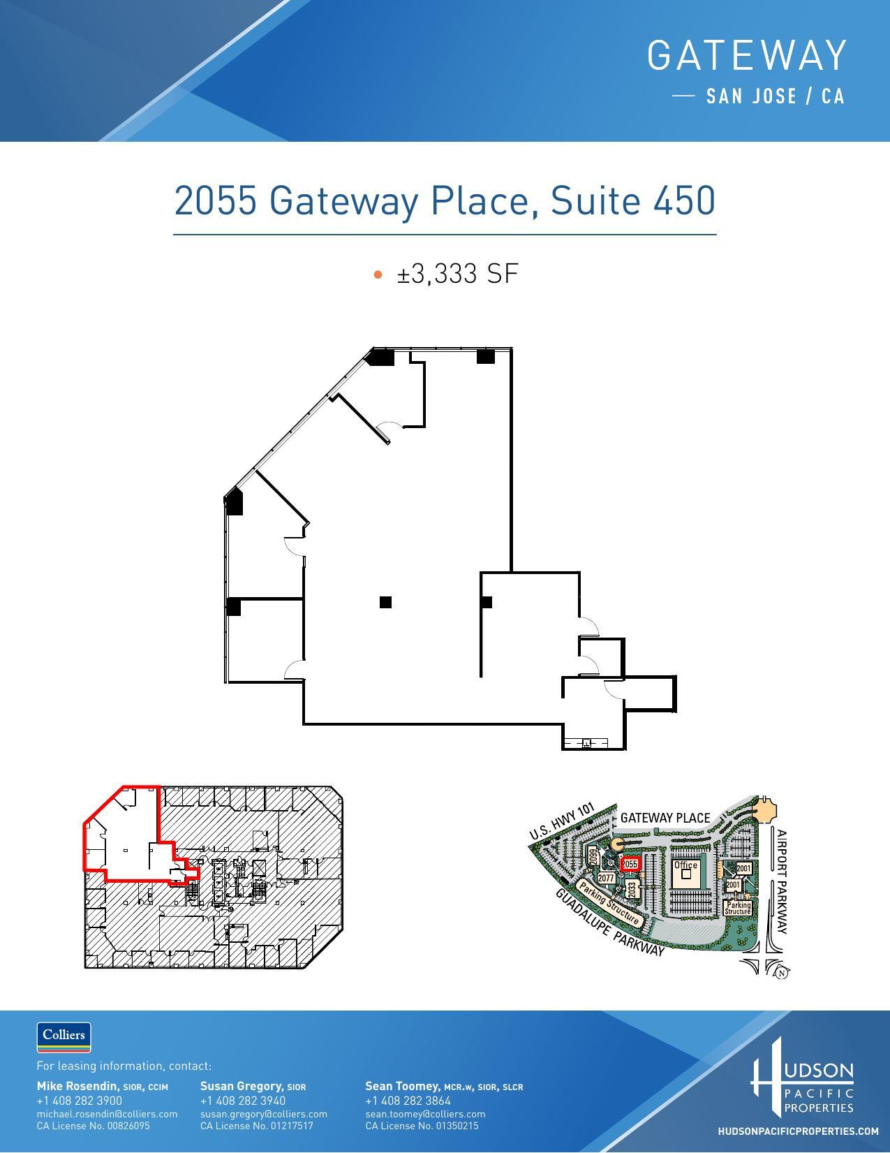 2033 Gateway Pl, San Jose, CA à louer Plan d’étage- Image 1 de 1