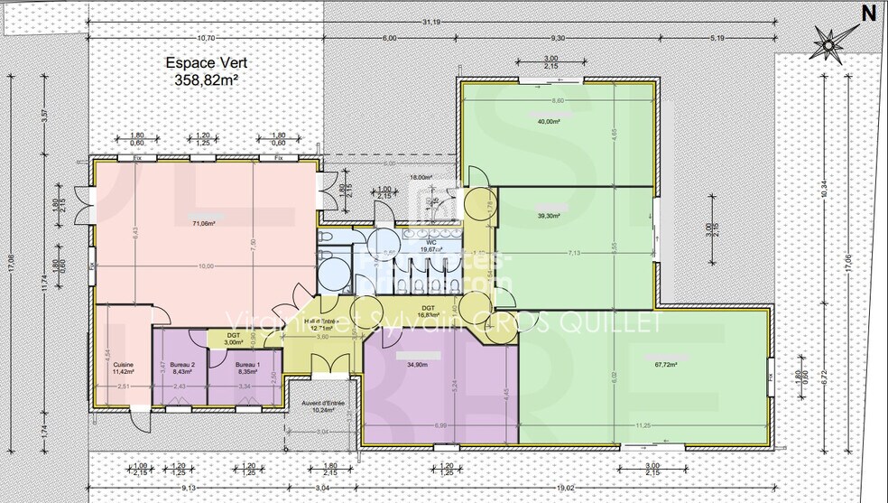 Bureau dans Toulouse à vendre - Plan d’étage - Image 2 de 3