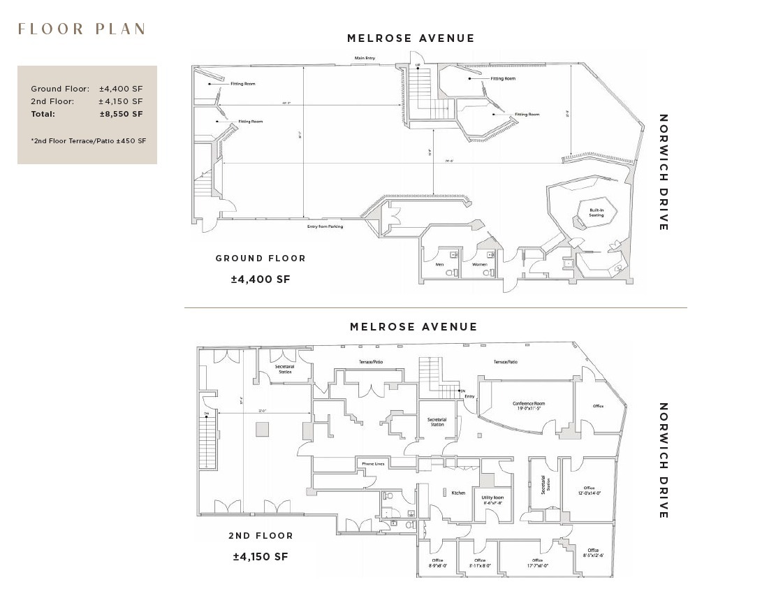 8670-8672 Melrose Ave, West Hollywood, CA à louer Plan d  tage- Image 1 de 1