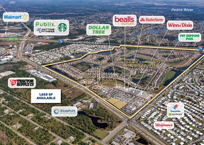 1504 Kings Hwy, Port Charlotte, FL à louer - Aérien - Image 3 de 4
