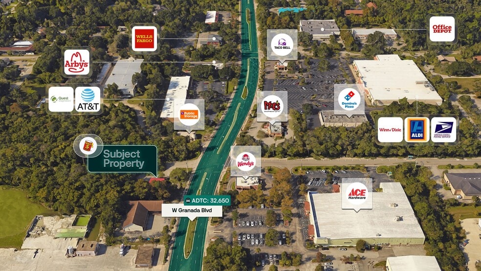 340 W Granada Blvd, Ormond Beach, FL à vendre - Aérien - Image 2 de 3