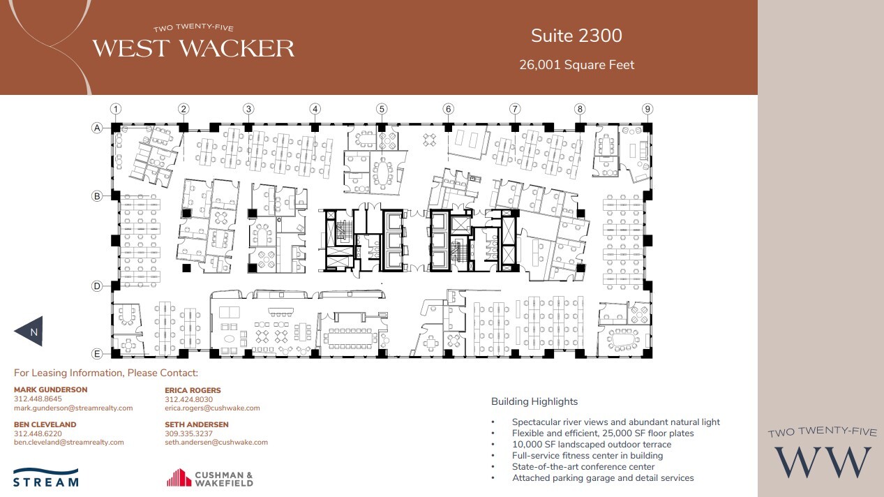 225 W Wacker Dr, Chicago, IL à louer Plan d  tage- Image 1 de 1