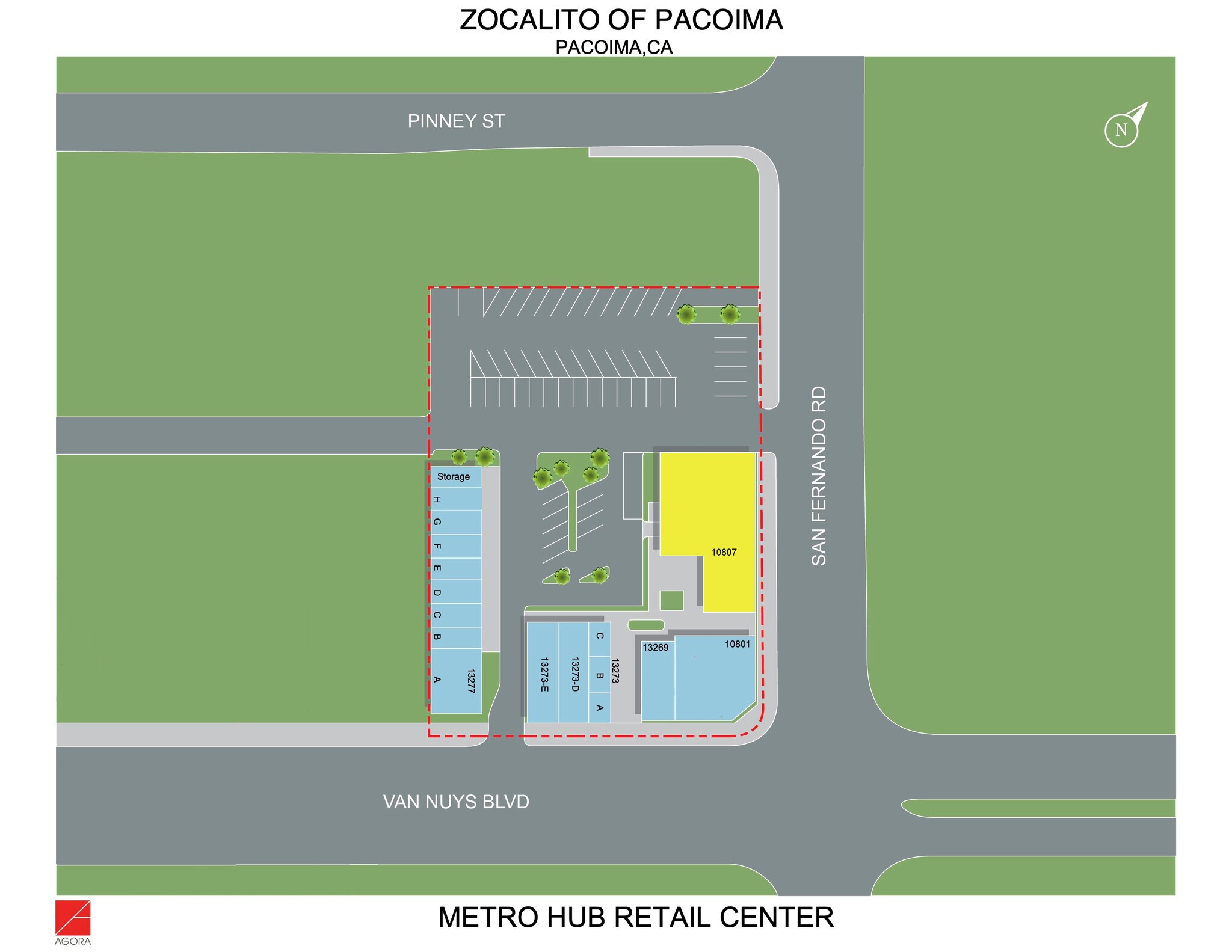 10807 San Fernando Rd, Pacoima, CA à louer Plan de site- Image 1 de 4