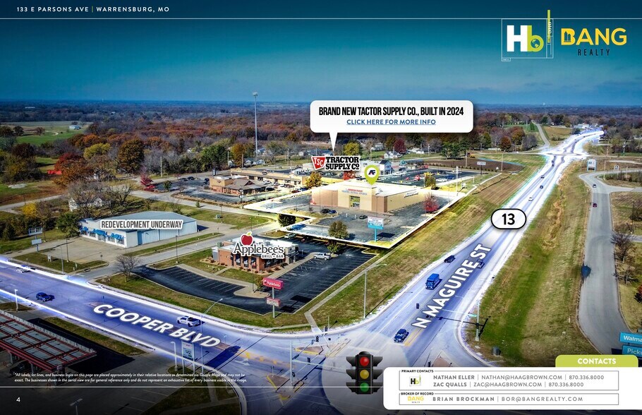 133 E Parsons Ave, Warrensburg, MO à vendre - Aérien - Image 2 de 5