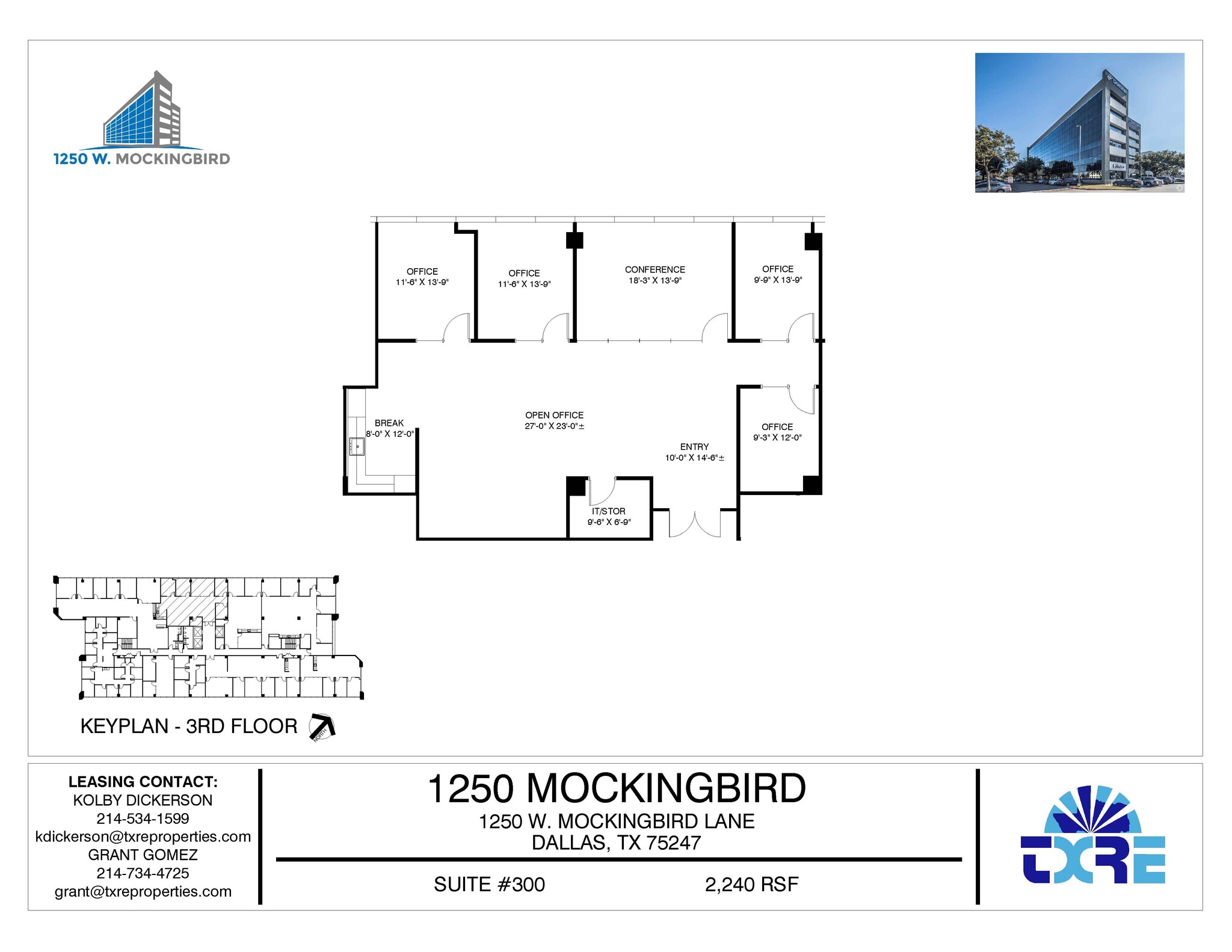 1250 W Mockingbird Ln, Dallas, TX à louer Plan d  tage- Image 1 de 1