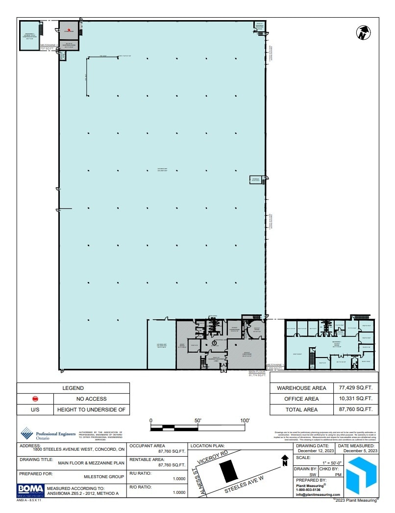 1800 Steeles Ave W, Vaughan, ON for lease Floor Plan- Image 1 of 2