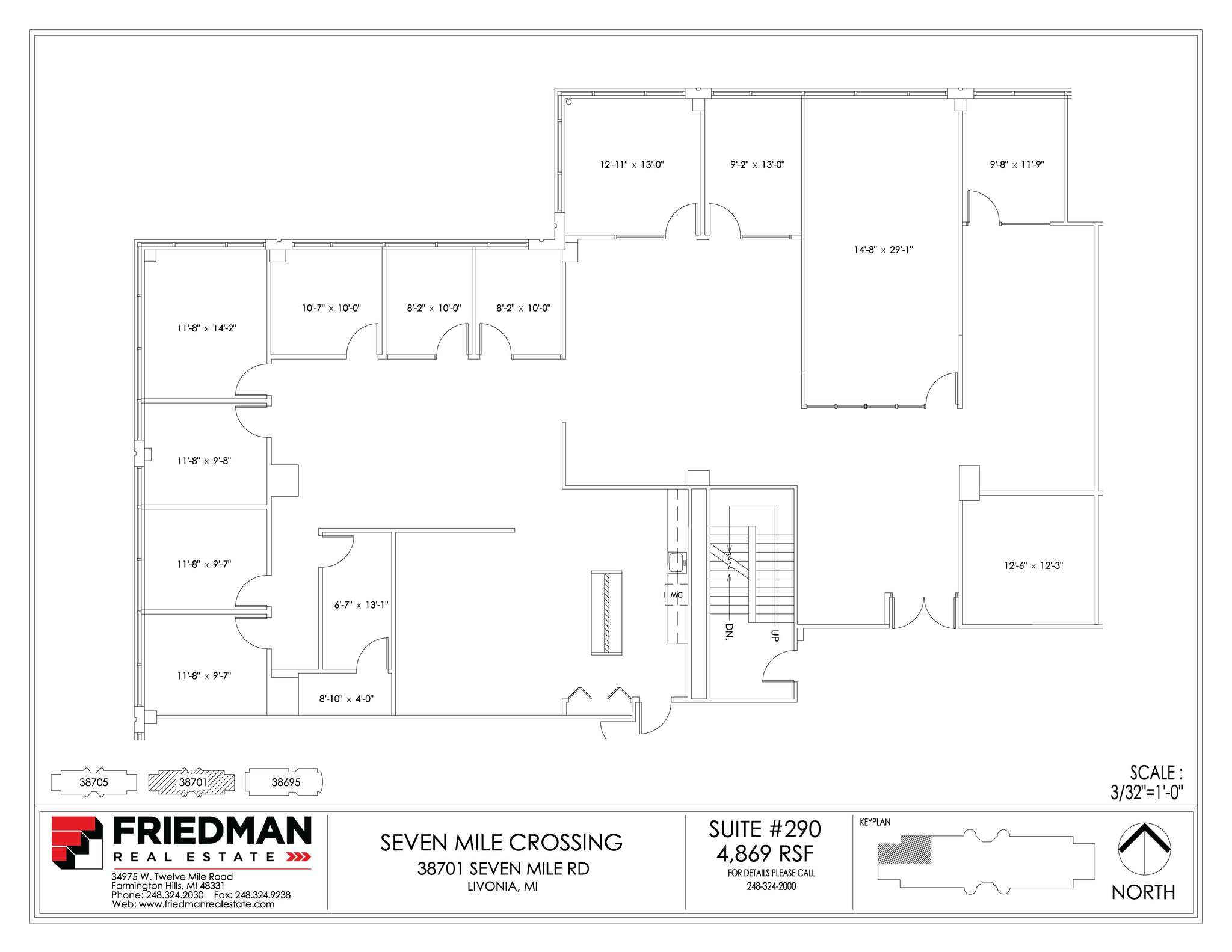 38705 7 Mile Rd, Livonia, MI à louer Plan d’étage- Image 1 de 2