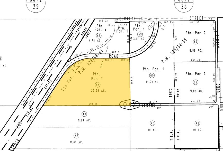 20.59-Acres Eucalyptus St, Hesperia, CA for sale - Plat Map - Image 2 of 3