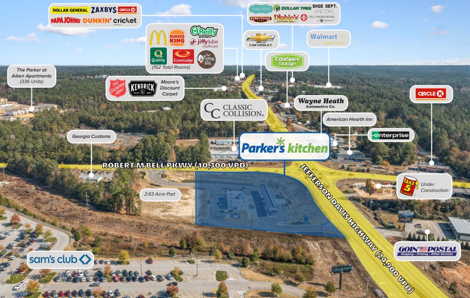 140 Jefferson Davis Hwy, Aiken, SC à vendre - Aérien - Image 3 de 5