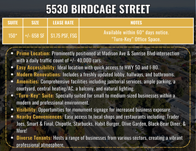 5530 Birdcage St, Citrus Heights, CA à louer Photo du b timent- Image 1 de 2