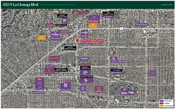 832 N La Cienega Blvd, Los Angeles, CA - AERIAL  map view