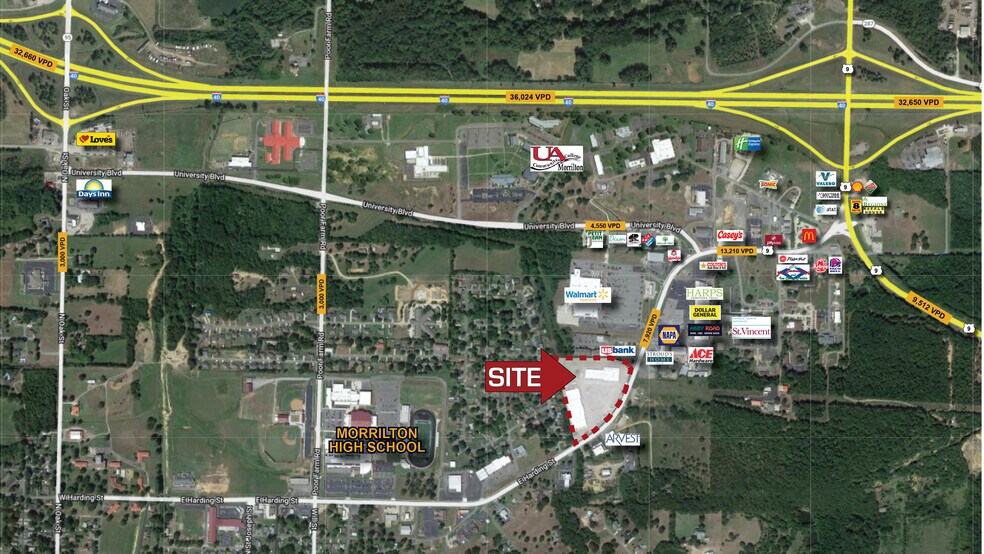 1515 E Harding St, Morrilton, AR à louer - Aérien - Image 1 de 3