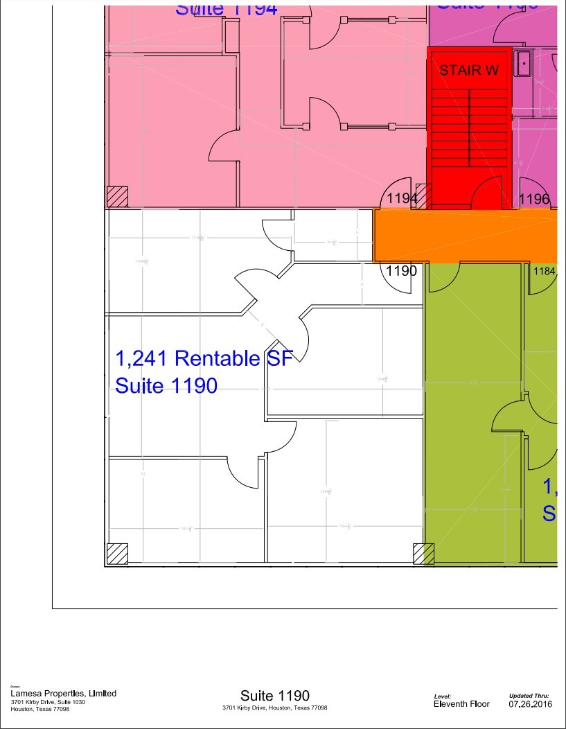 3701-3801 Kirby & 2401 Portsmouth, Houston, TX à louer Plan d  tage- Image 1 de 1