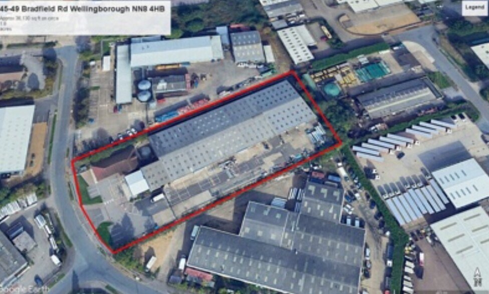 45-49 Bradfield Rd, Wellingborough à louer - Aérien - Image 2 de 3