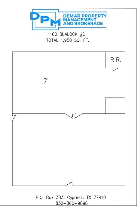 1160 Blalock Rd, Houston, TX à louer Plan d’étage- Image 1 de 1