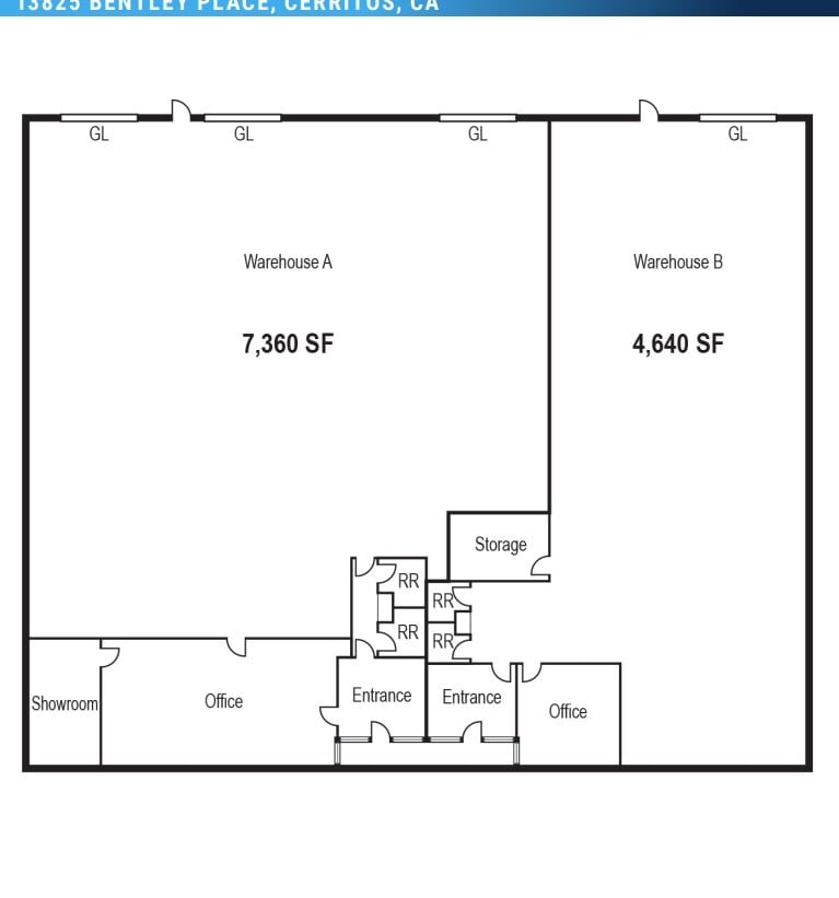 13825 Bentley Pl, Cerritos, CA for lease Floor Plan- Image 1 of 1