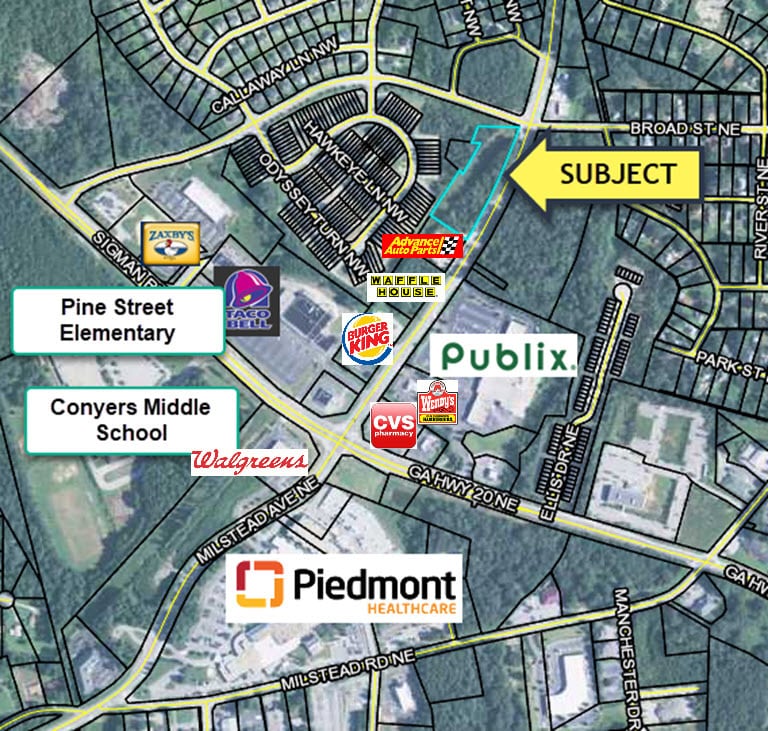 Highway 20, Conyers, GA for sale Aerial- Image 1 of 3