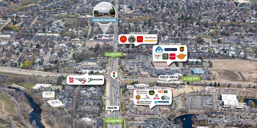 161 N Eagle Rd, Eagle, ID for lease - Aerial - Image 2 of 2