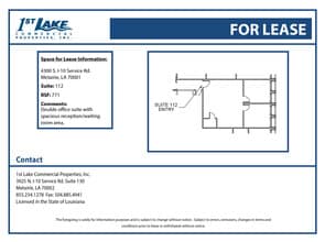 4300 S I-10 Service Rd, Metairie, LA for lease Floor Plan- Image 1 of 1
