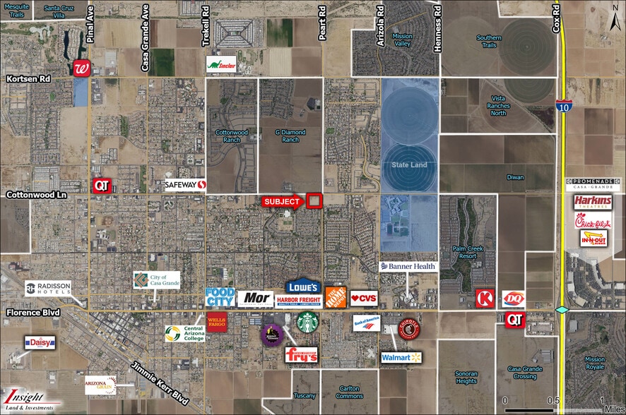 Cottonwood Ln & Peart Rd, Casa Grande, AZ à vendre - Aérien - Image 2 de 5