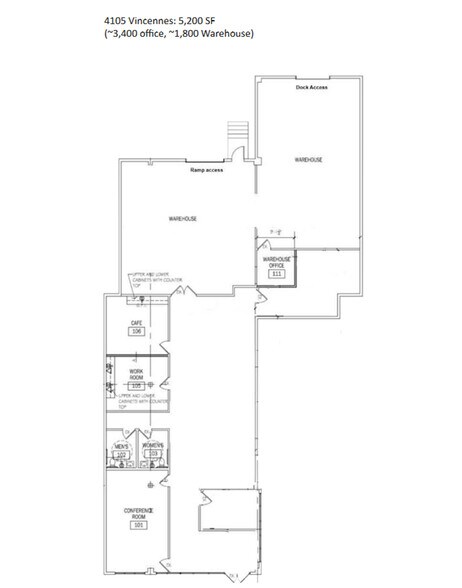 4045-4113 Vincennes Rd, Indianapolis, IN for lease - Floor Plan - Image 3 of 5