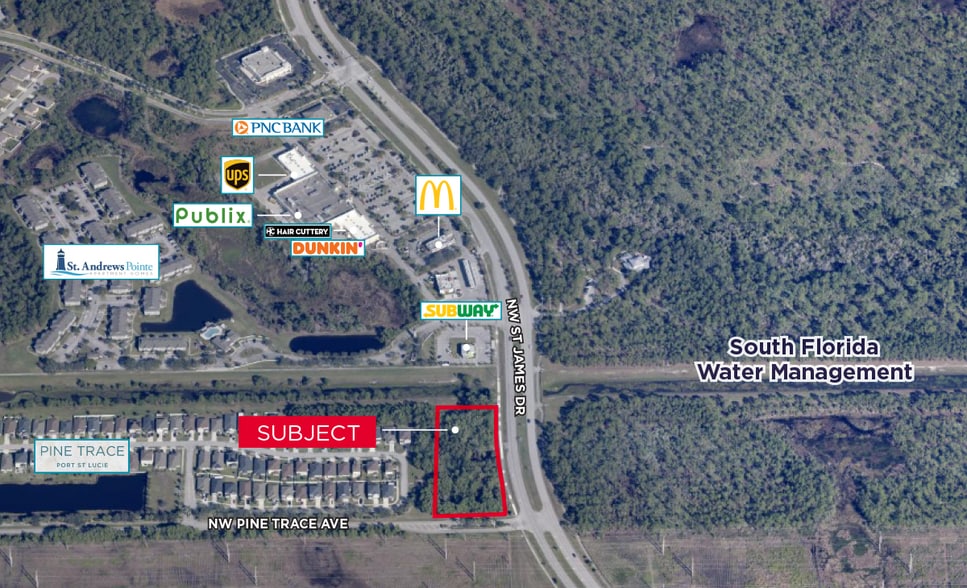 NW Corner of St James & Pine Trace Ave, Port Saint Lucie, FL for sale - Building Photo - Image 1 of 4